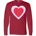 thumbnail image 3 of Inktastic Valentine Red Heart with Dots Long Sleeve T-Shirt, 3 of 5