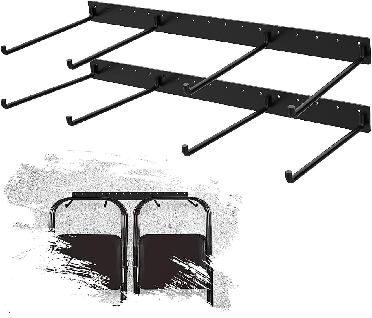 Folding Chair Storage Rack, Wall Mount Organizer, Holds Folding Chairs