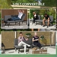 thumbnail image 3 of CoSoTower Canapé d'Extérieur 3-en-1 3 Places, Chaise Longue avec Dossier Réglable à 5 Positions, Causeuse de Patio avec Table Pliante, Gris, 3 of 7
