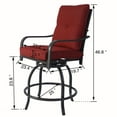 thumbnail image 2 of Kozyard Isabella High Swivel Bar Stools/Chair Set for Home Patio, Back Yard, Cafes, Bistro, Restaurants and Chic Bars (Burgundy), 2 of 7