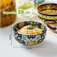 thumbnail image 5 of Ceramic Cereal Bowls Set of 6, 28 oz Bohemian Soup Bowl, Colorful Bowls Set for Kitchen, Dessert Bowls for Salad, Pasta, Oatmeal, Ramen, Oatmeal, Fruit, Dishwasher & Microwave Safe, 5 of 7