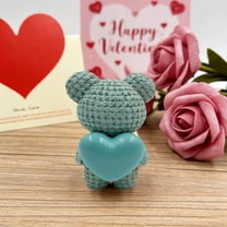 Valentine Day Table Decorations, Dining Room Decor Valentine's Day Romantic Resin Heart Bear Figurine , Valentines Desk Decor Valentines Gifts(1PCS)