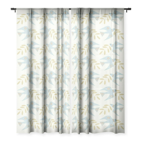 Society6 Mirimo Peace Doves Single Panel Sheer Window Curtain 50" x 84"