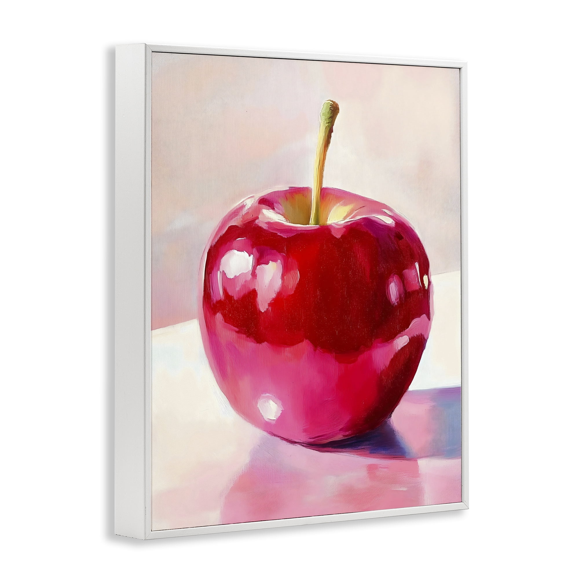 Stupell Industries Shiny Red Apple Reflection White Framed Giclee Art, design by The Prints Vibe