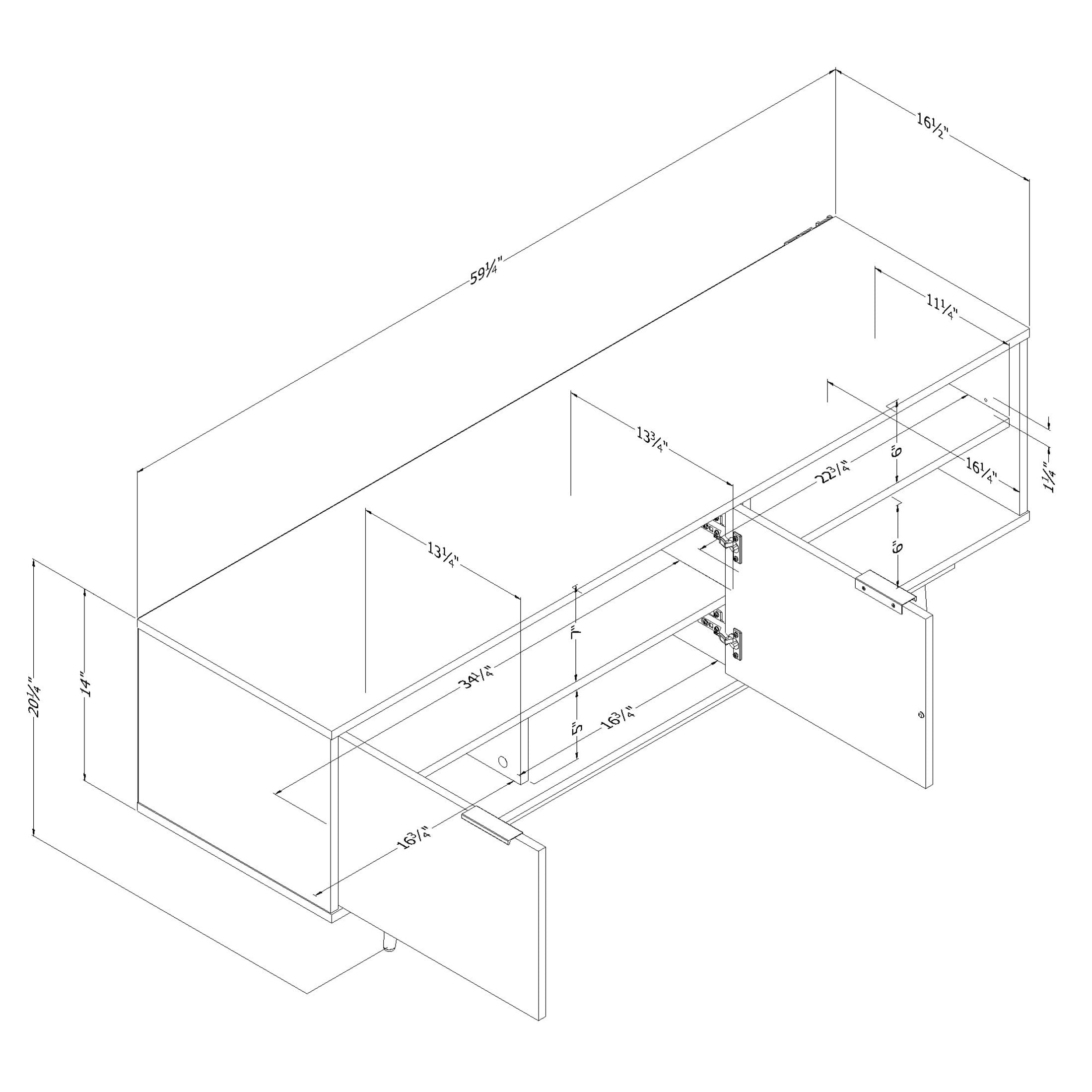 South Shore Mezzy, Contemporary TV Stand, 65" Black