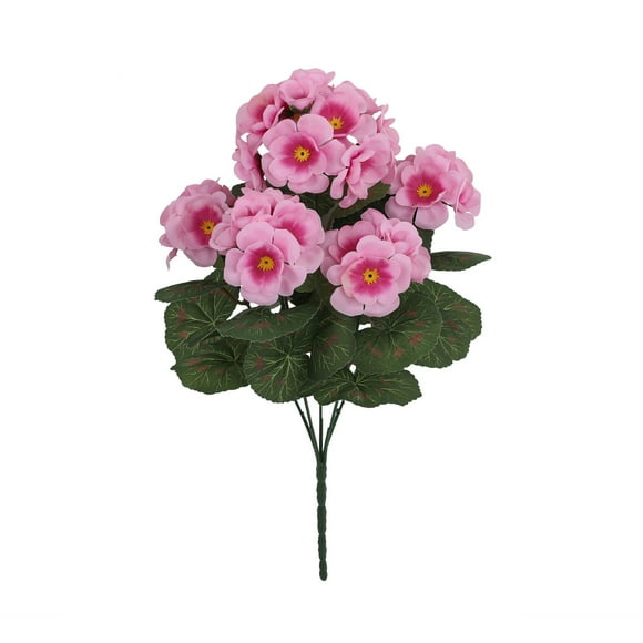 Outdoors 14'' Red Geranium Silk Flowers Outdoor Garden Plants Bush Faux Flowers For Home Wedding Kitchen Table Centerpieces Decor