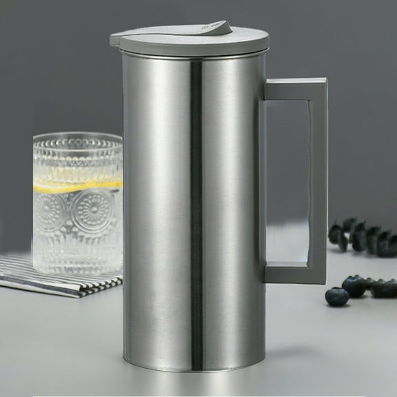 Stainless Steel Cold Water Kettle 1.8L/61oz - Large Capacity Beverage Pitcher, Iced Tea & Fruit Infuser Dispenser with Lid for Home & Restaurant
