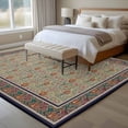 thumbnail image 4 of Large Area Rugs for Living Room Bedroom, Boho Floral 6'x9' Rug Washable Carpet Runner Indoor Outdoor, Vintage Flowers Abstract Art Ethic Tribe Non Slip Floor Mats Rug for Kitchen, Playroom, 4 of 8