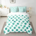 thumbnail image 2 of Manfei Cute Polka Dots 7-Piece Twin Bedding Sets,Geometric Circular Pattern Bedding Comforter Set,Cyan White Sheet Sets For Girls Kids,Breathable Home Decor Reversible, 2 of 8