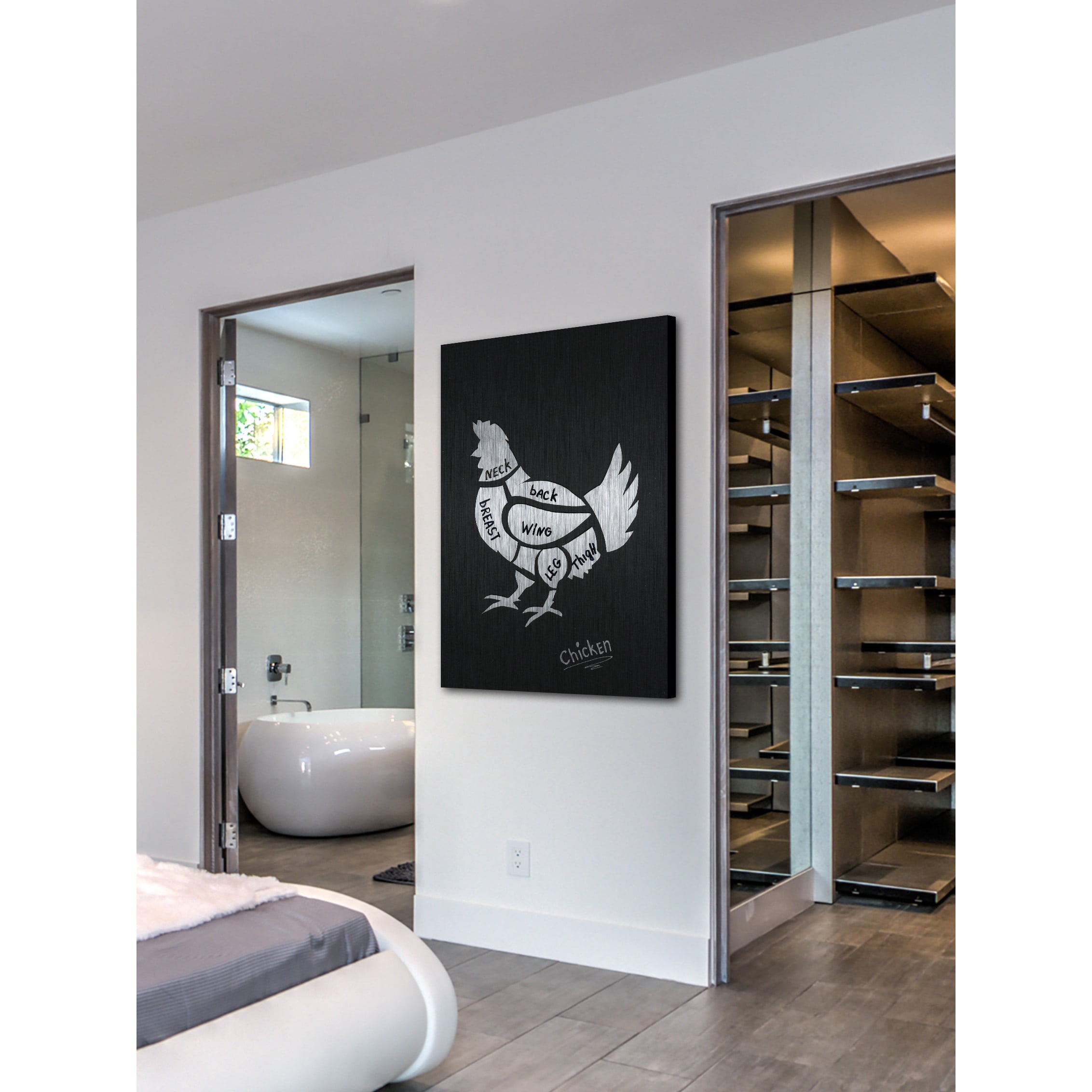 "Chicken Formation" Painting Print on Brushed Aluminum