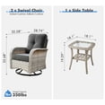 thumbnail image 4 of XIZZI 3-Piece Patio Furniture Set High Back Patio Conversation Chairs Set Outdoor Swivel Glider Rocker Chairs Wicker Outdoor Rocking Swivel Chairs with Side Table for Porch, Black, 4 of 11