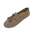 thumbnail image 3 of Domuza Women's Wide Loafers Casual Slip on Flat Shoes new Comfort Penny Loafers with Arch Support Women Dressy Moccasins for Daily Wear Khaki 6.5（EU-37）, 3 of 8