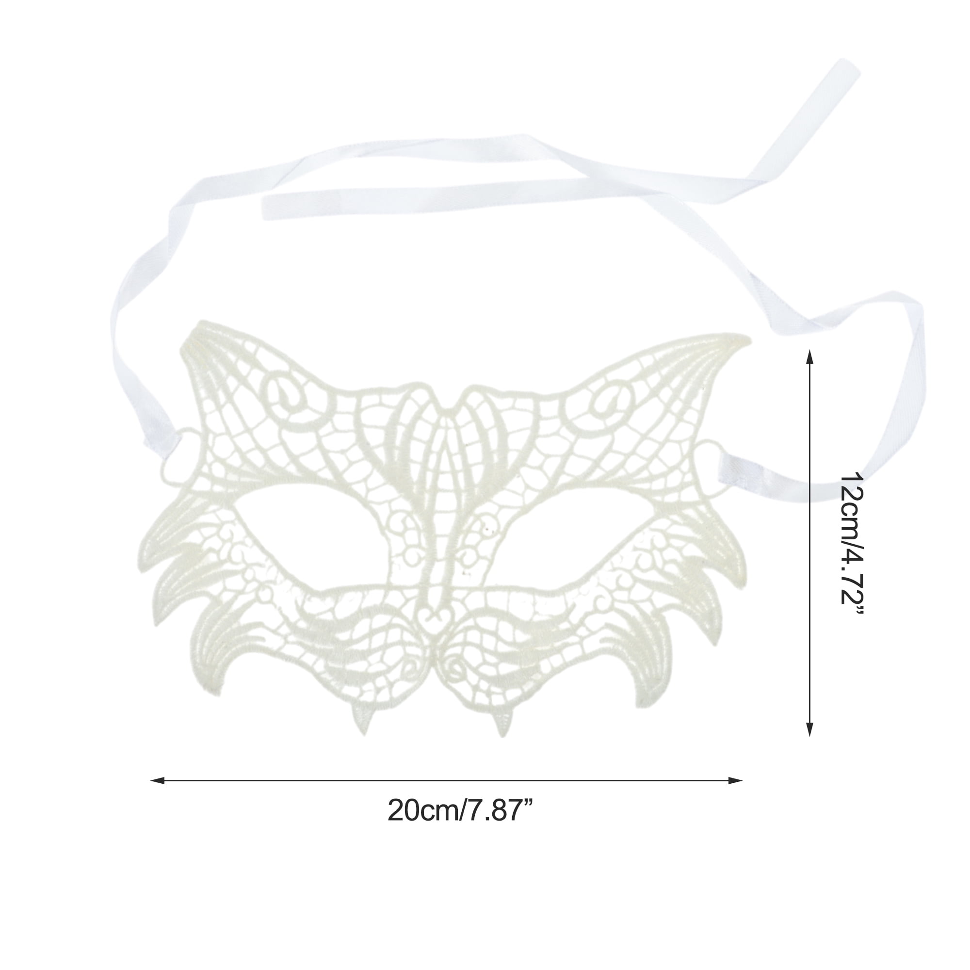 Unique Bargains 1 Pack Elegant Lace Half Face Party Mask White Pattern 3