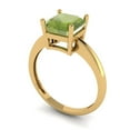 thumbnail image 2 of 2 ct Asscher Cut Natural Peridot Solitaire Engagement Ring for Women in 18K Yellow Gold, 2 of 5