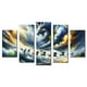 thumbnail image 1 of Cuadro decorativo Cuadros Abigail Sala Comedor Recamara Abstracto Paisaje Caballos Manada Tormenta 5 piezas, 1 of 5