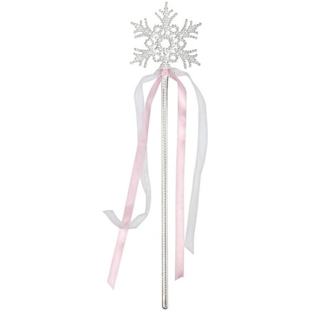 Star Power Snowflake Princess Wand, Silver Pink, One Size (14