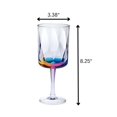 thumbnail image 2 of Rainbow Diamond Acrylic Wine Glasses Set of 4 16oz BPA Free Unbreakable Stemmed Wine Glasses Indoor Outdoor Use, 2 of 9