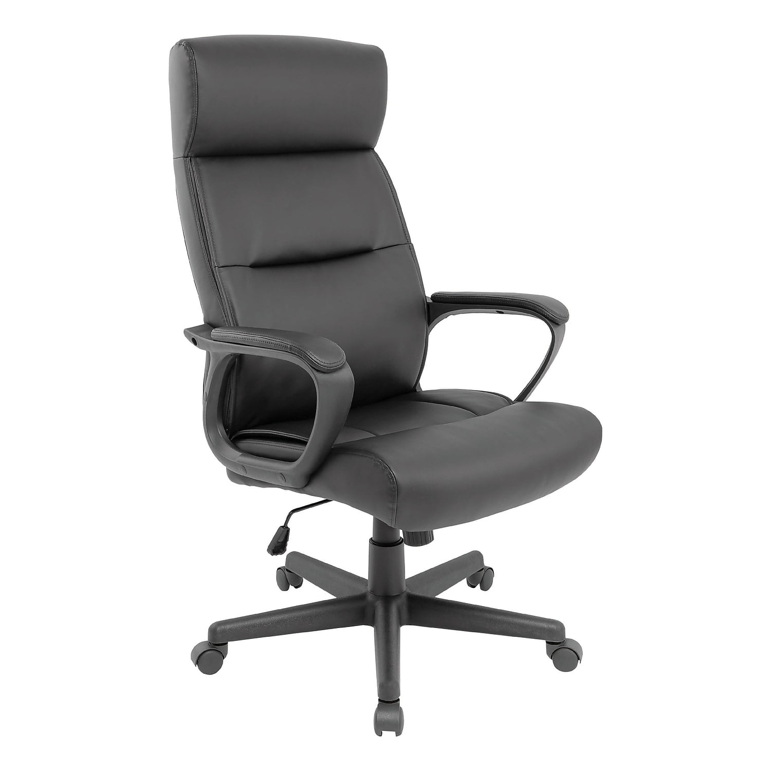 STAPLES Kelburne Luxura Black Office Chair, Faux Leather
