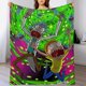 thumbnail image 4 of Manta de Rick & Morty, de varios tamaños, súper suave, de tela con superficie vertical, acogedora y cálida, adecuada para cama, sofá, camping, viajes, para todas las estaciones, ligera y compacta, 40, 4 of 8