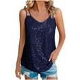 thumbnail image 2 of Sequin Tops for Women V Neck Tank Tops Sparkly Club Night Concert Outfits, 2 of 6