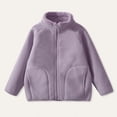 thumbnail image 2 of KyCheLot Winter Jacket for Kids Zip up Stand Collar Solid Color Long Sleeve Clothes Comfy Thicken Fleece Jackets, 2 of 5