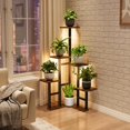 thumbnail image 2 of Soporte de esquina para plantas Yzosvki para interiores con luces de cultivo de 6 niveles, 2 of 9