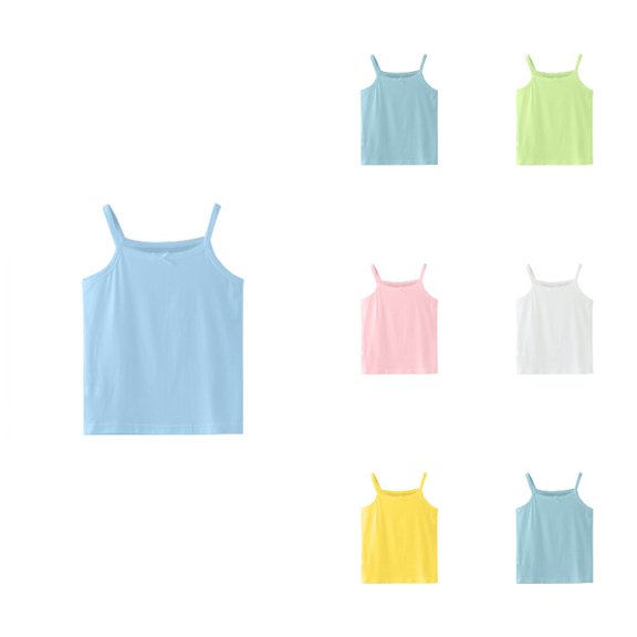 Gyujnb Tank Tops Stretchy Camisole Undershirt Basic Tees (Tollder,Big Girls),5-6 Years