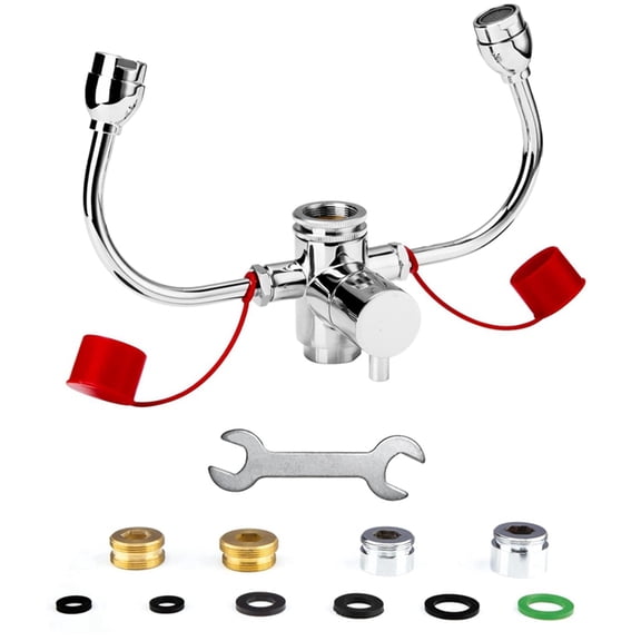 Emergency Eye Wash Station - Faucet Mounted Eyewash Unit for Sink Attachment, Eye Flush Solution for Lab, Factory