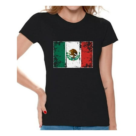 Awkward Styles Mexico Flag Shirt for Women Mexican Soccer 2018 Tshirt Gifts from Mexico Flag of Mexico Mexican Women Mexico Shirts for Women Mexico 2018 Tshirt Mexican Gifts for Her Mexican Flag