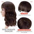thumbnail image 7 of Benehair Mix Brown Wave Curl Hair Toppers with Bangs for Women with Thinning Hair Synthetic Hair Extensions Clip in Hair Top Invisible Seamless Hairpieces 14 inches, 7 of 7