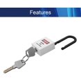 thumbnail image 3 of Wekity Lockout Tagout Locks Safety Padlock Loto Locks Keyed Differently PA Lock Out Tag Out Steel Shackle Small Luggage Padlocks White-0621, 3 of 5