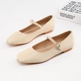 thumbnail image 2 of PENNYSUE Women's Low Heel Square Toe Closed Toe Dress Sandals Single Strap Buckle Flat Shoes for Summer Party Wedding, 2 of 5