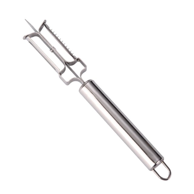 Pelador de acero inoxidable de doble cara para frutas y verduras, utensilio de cocina para el hogar, pelador de patatas y pepinos.