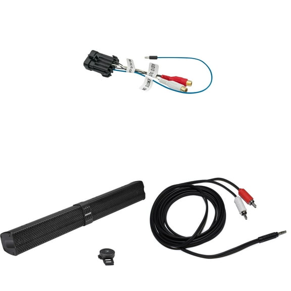 Kicker PowerBar 47KPB2 10 Speaker Amplified Sound Bar & Adapter for Polaris Ride Command