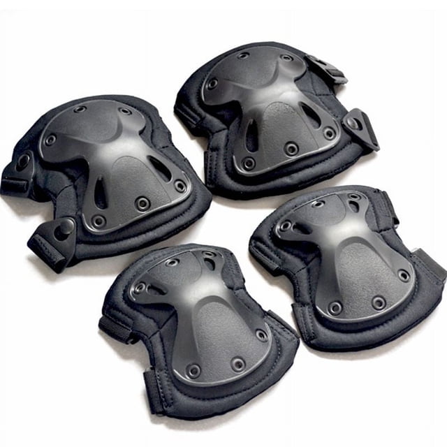 Traje de rodillera de una pieza con diamantes para fanáticos militares, equipo de campo, rodilleras, coderas, equipo de protección para deportes de equitación, conjunto de 4 piezas