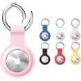 thumbnail image 1 of Silicone Case for AirTags, Soft Rubber Shockproof Protective Skin Cover with Keychain Compatible with Apple AirTags – for Accessories Key-Ring, Wallet, Luggage, Dog or Cat Collar (Pink), 1 of 7
