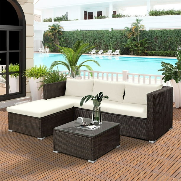 Modernluxe Outdoor 3 Piece Rattan Sectional Sofa Set With Cushions Com - 3 Piece Rattan Outdoor Sectional Sofa Set Modernluxe Outdoor 3 Piece Rattan Sectional Sofa Set With Cushions Com - 3 Piece Rattan Outdoor Sectional Sofa Set