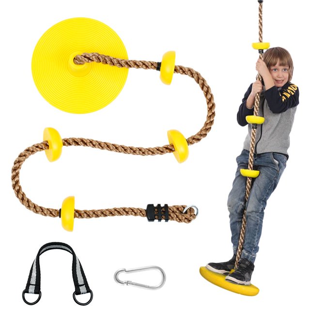 Climbing Rope Plate Disc Tree Swing Adjustable Outdoor Indoor Platforms Flying Seat