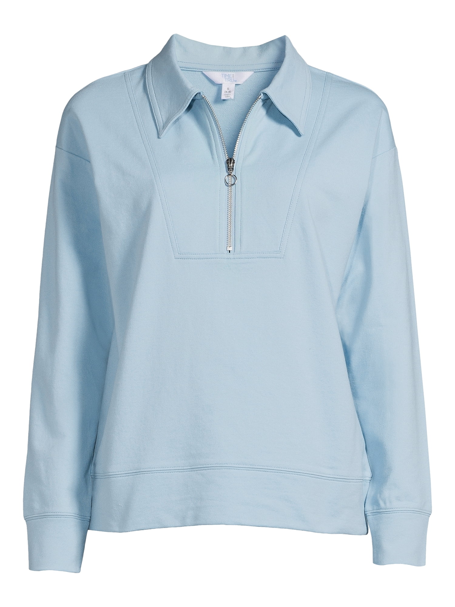 Time and Tru Women's Quarter Zip Sweatshirt