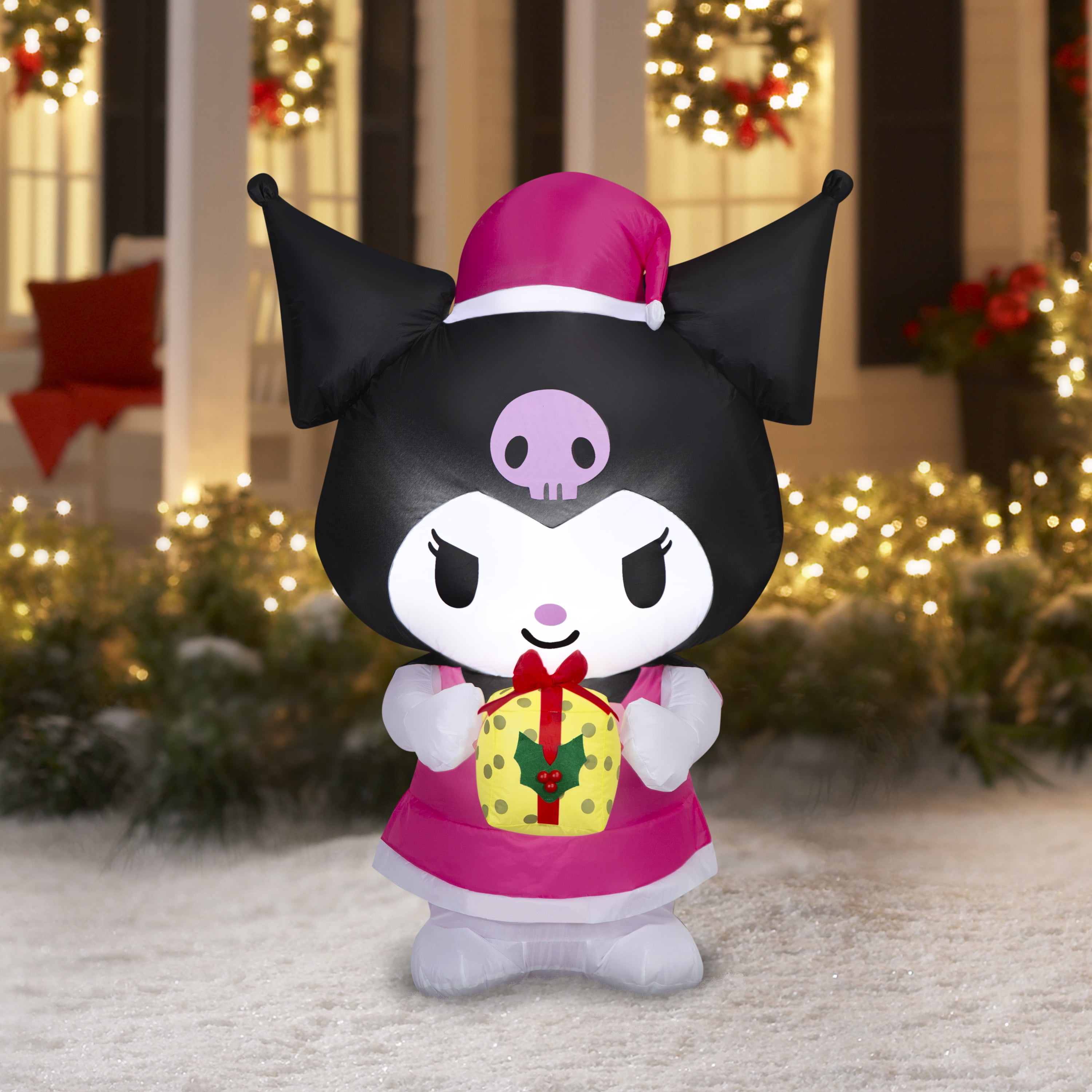 4.5 ft Kuromi & Yellow Present Christmas Airblown Yard Inflatable