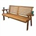 thumbnail image 2 of Amish Casual Banc de Jardin Extérieur de 5 Pieds en Bois Traité sous Pression, Robuste, avec Porte-Gobelets - Conception à Dossier Rabattable Fabriquée par Amish en Teinture Cèdre, Capacité de Charge de 700 Lb, 2 of 4