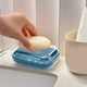 thumbnail image 3 of Xiao Hua Jabonera de baño, jabonera de plástico para viaje, jabonera portátil con tapa, jabonera transparente, azul, 1 pieza, 3 of 5