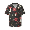 thumbnail image 3 of Goofa Fly Agaric and Flowers Printed Men's Casual Short-sleeved Shirt,Lightweight Breathable Button-down,Summer Casual men's top,Versatile Fashion shirt-Small, 3 of 7