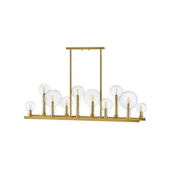 Mid Century Modern Ten Light Chandelier-Lacquered Brass Finish Bailey Street Home 81-Bel-4543878