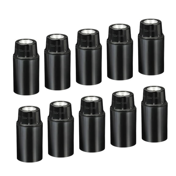 Uxcell E14 Bulb Holder Light Socket, 10 Pack Thread LED Bulb Lamp Holder for Pendant Lights, Black
