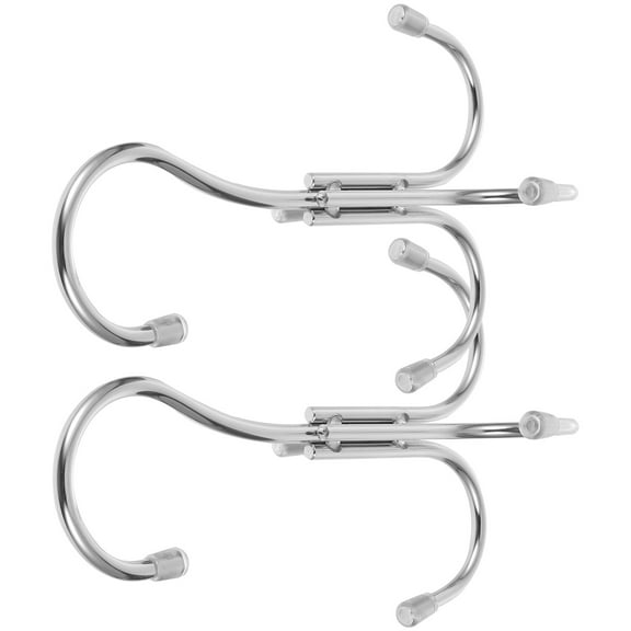 PAMINGONO Space Saving Stainless Steel Hanger 4 Hooks for Closet Accessories 2Pcs