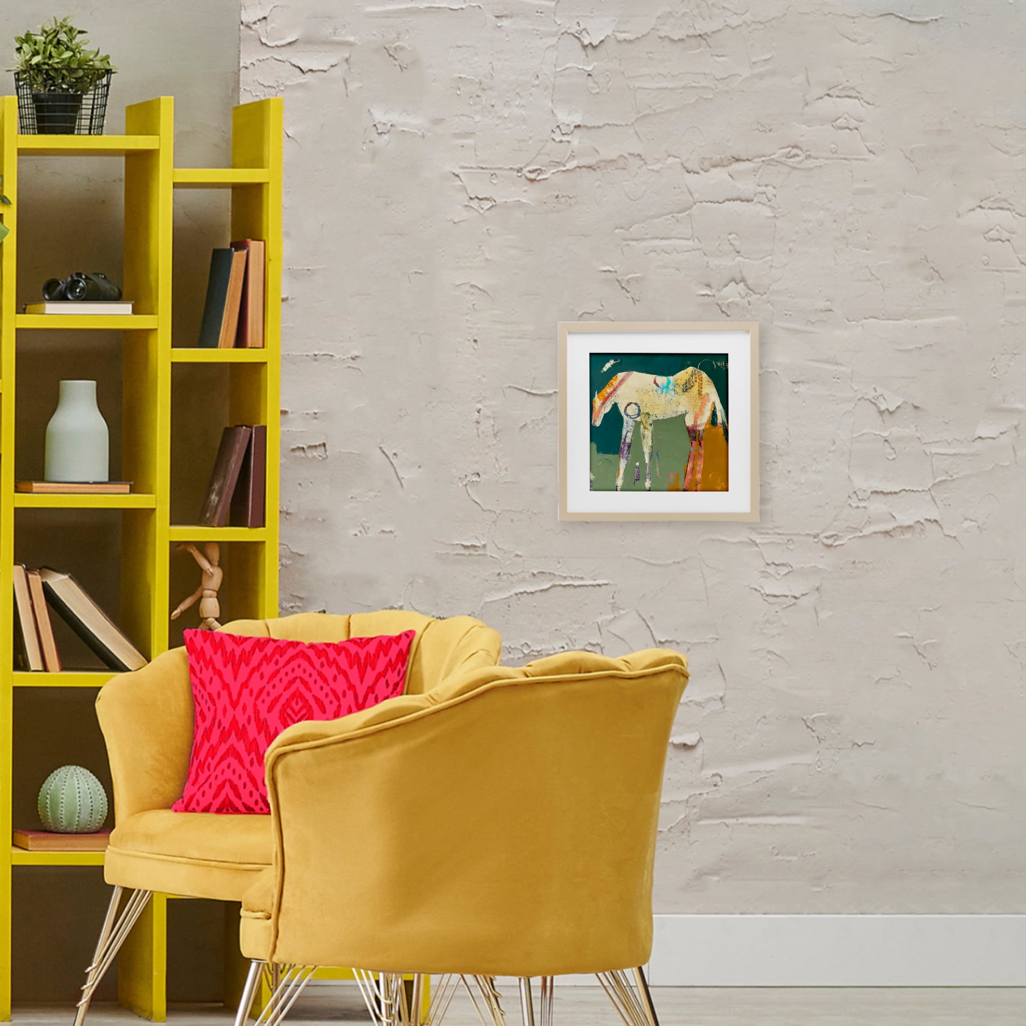 Into The Mystic Horse Birch Framed Print Under Glass, design by Dianna Fritzler