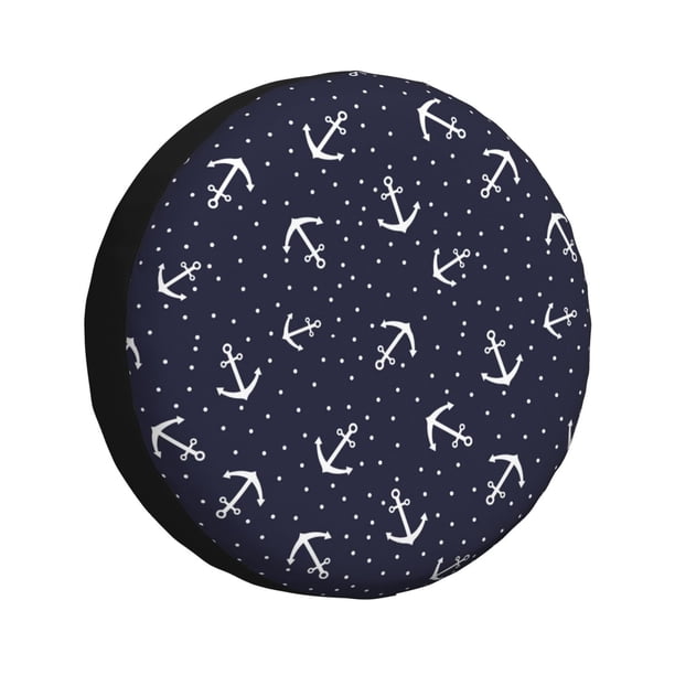 Fotbe Anchor Funda de Llanta de Repuesto con Estampado, Engrosada, Ajuste Universal para Jeep, Remolque, RV, SUV, Camión-15 inch