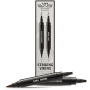 Striking Viking Beard Filler Pen Light Brown 2 Pack Waterproof Dual Tip Beard Shaping Pen