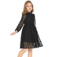 thumbnail image 6 of Arshiner Flypigs Tween Girls Long Sleeve Fall Dresses Swiss Dot Casual Party Dress, 6 of 8